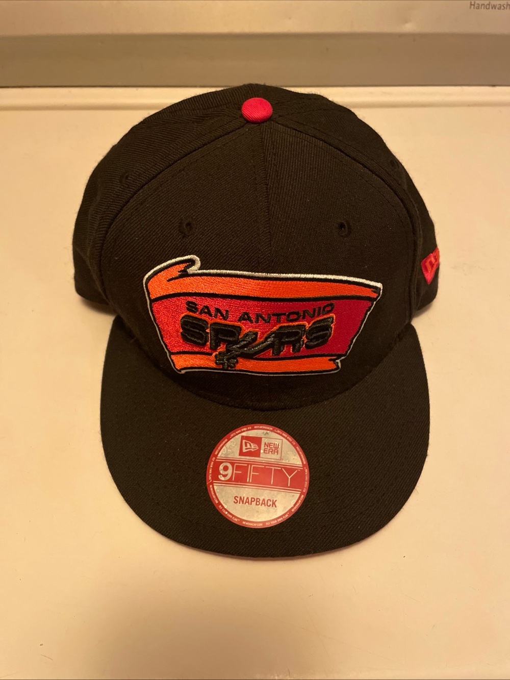 San Antonio Spurs Hat Cap Snap Back Black NBA Basketball Hardwood Classics Mens